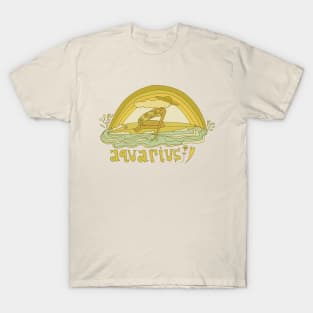 aquarius surfy zodiac // retro surf art by surfy birdy T-Shirt